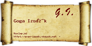 Goga Izsák névjegykártya